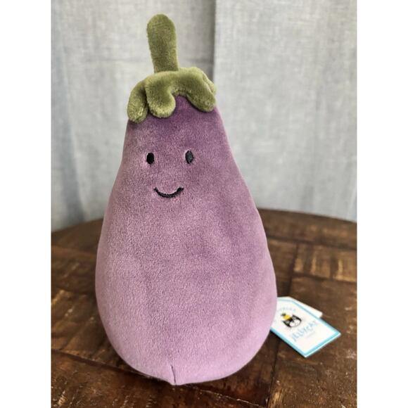 7" Jellycat Vivacious Egg plant Food Plush New With Tag Vegetables - Picture 1 of 12